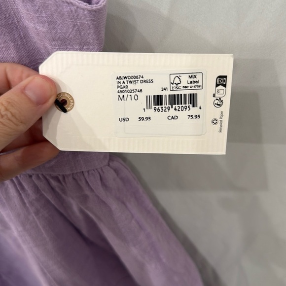 Billabong in a twist mini dress in lilac NWT  size medium - Picture 7 of 9